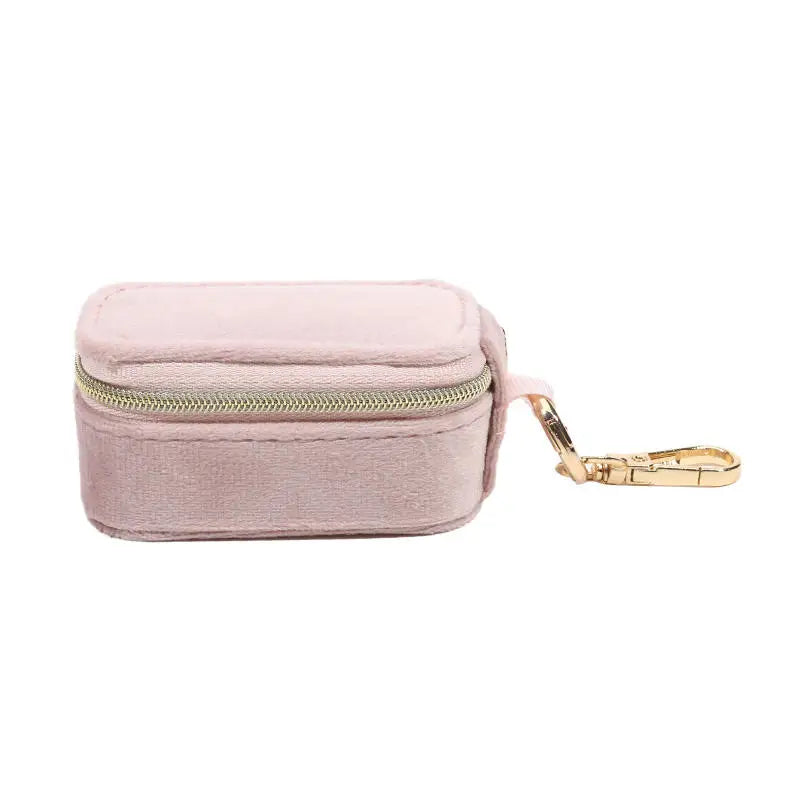 Portable Mini Jewelry Storage Box Travel Keychain Case for Earrings Necklaces Rings -