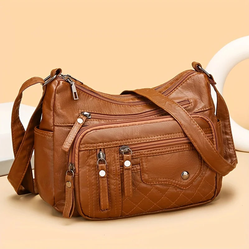 Large Capacity Nylon Shoulder Bag Adjustable Strap Anti-theft Zipper