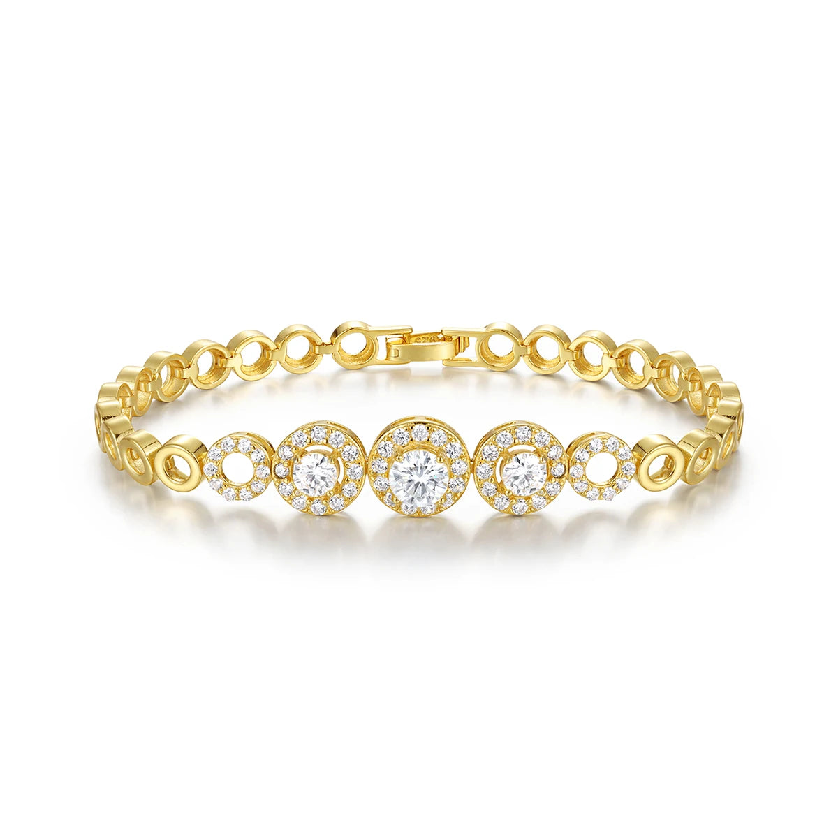 S925 Silver Moissanite Bracelet Full Pave Circular Design Fine Jewelry