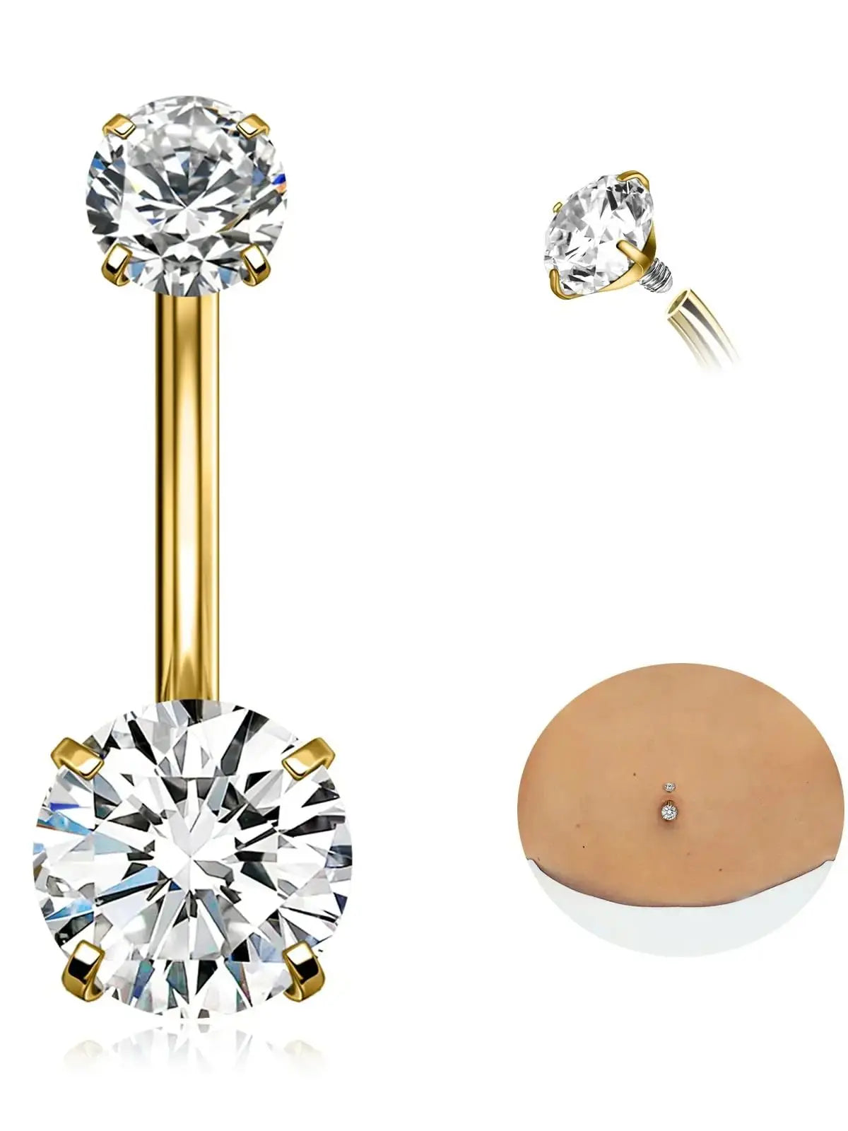 Stainless steel belly button piercing,