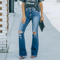 Women's Flare Bell Bottom Jeans High Waisted Wide Leg Bootcut Stretchy Denim