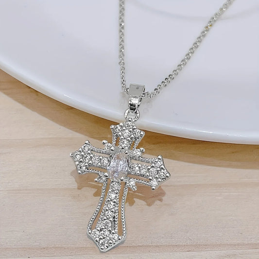 1-piece vintage cross necklace,