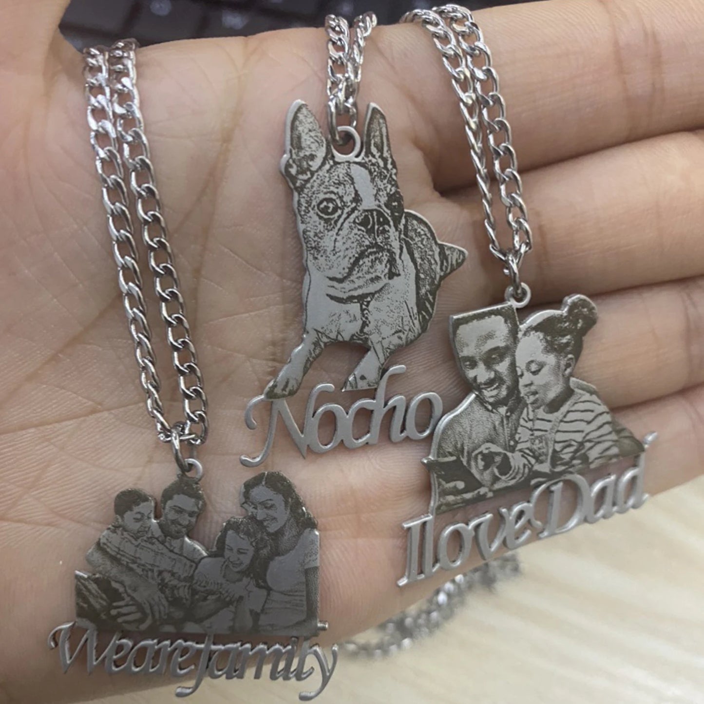 Custom Photo Engraved Necklace Personalized