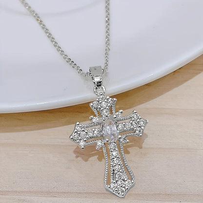 1-piece vintage cross necklace,
