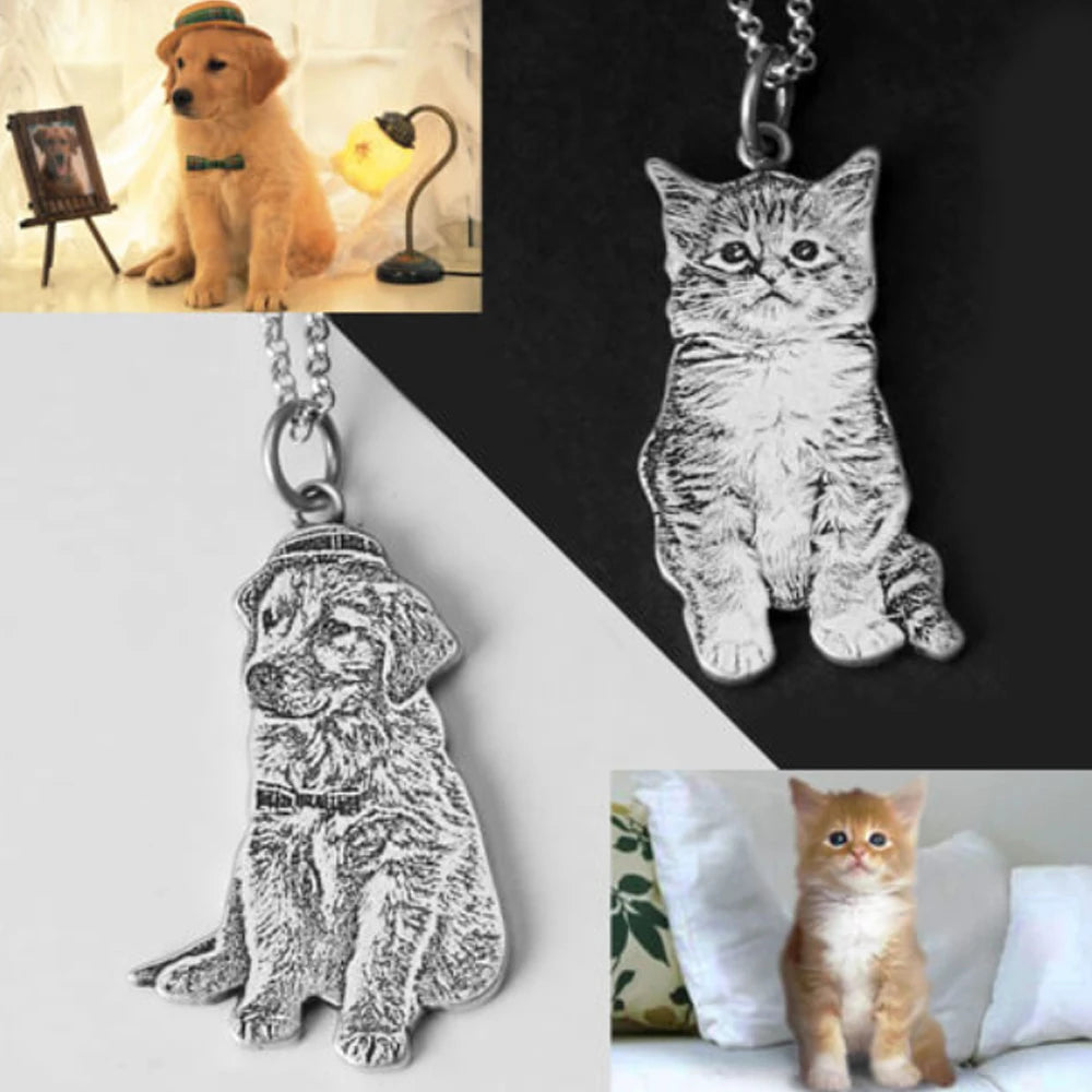 Custom Photo Engraved Necklace Personalized
