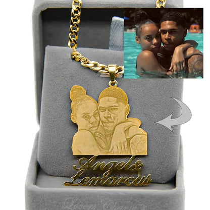 Custom Photo Engraved Necklace Personalized