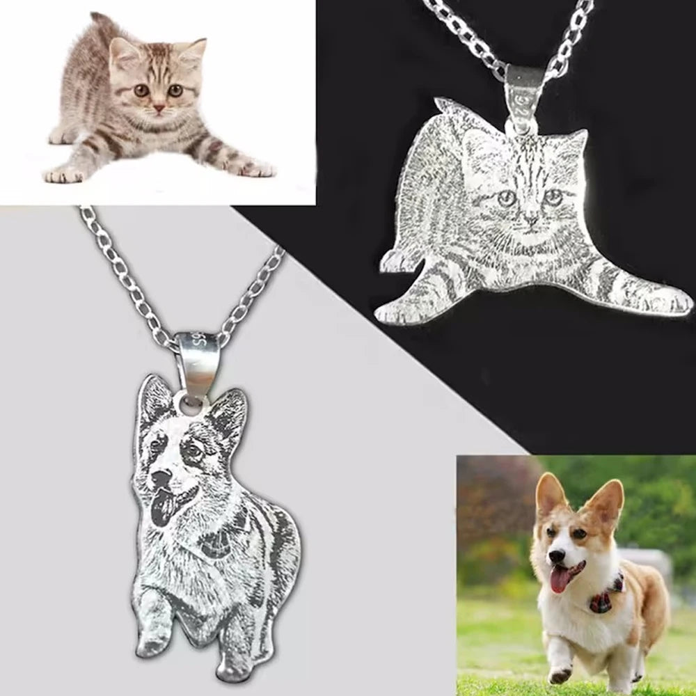 Custom Photo Engraved Necklace Personalized