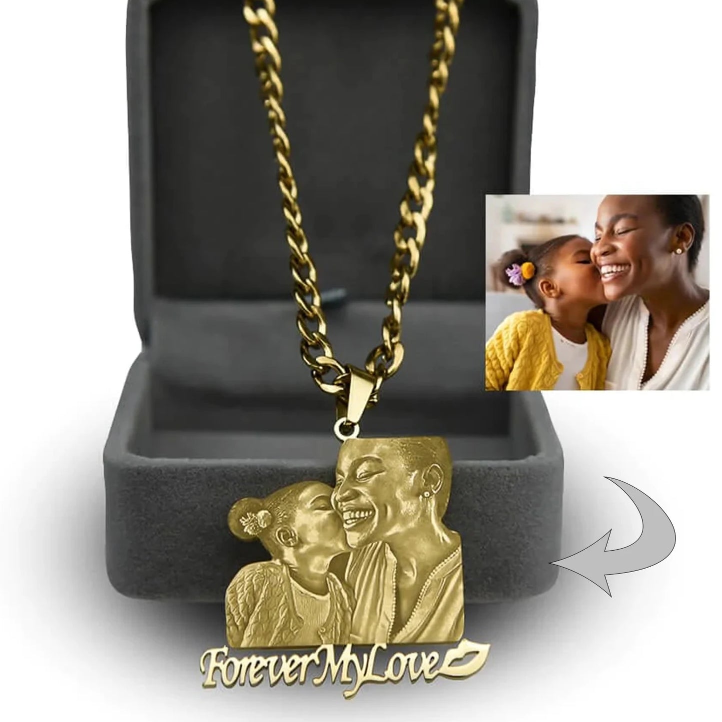 Custom Photo Engraved Necklace Personalized