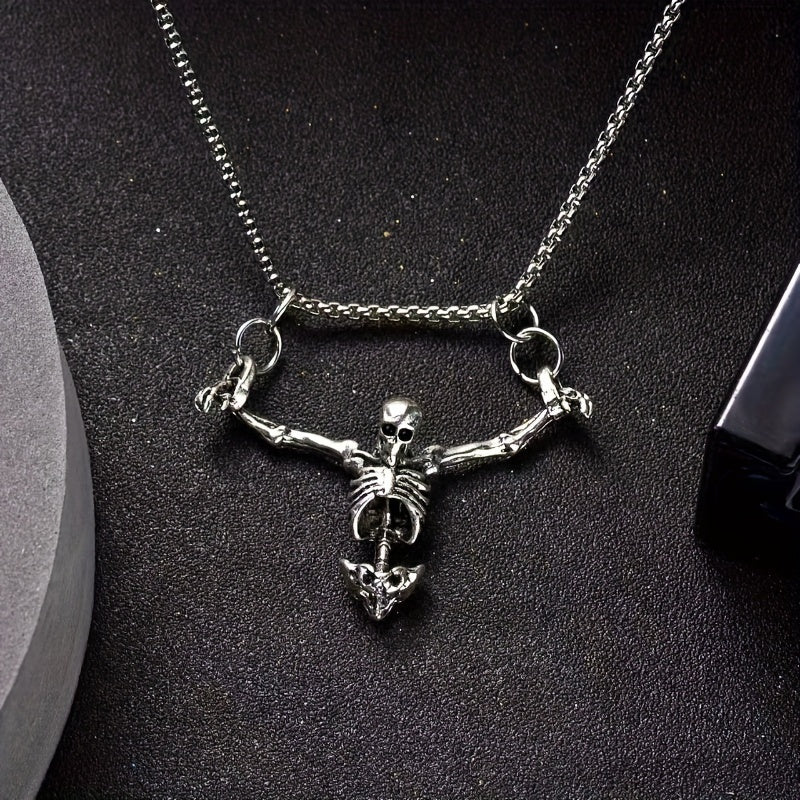 1Pc Punk Style Fashion Skull Necklace