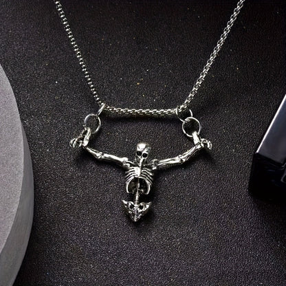1Pc Punk Style Fashion Skull Necklace