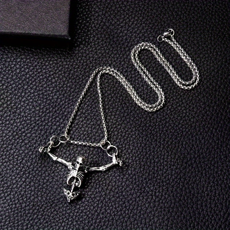 1Pc Punk Style Fashion Skull Necklace