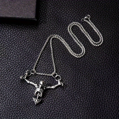 1Pc Punk Style Fashion Skull Necklace