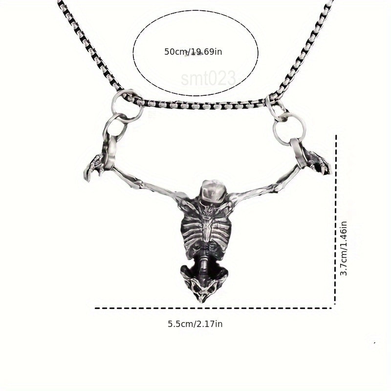 1Pc Punk Style Fashion Skull Necklace