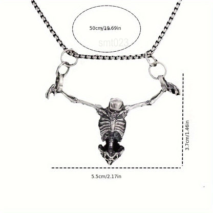 1Pc Punk Style Fashion Skull Necklace