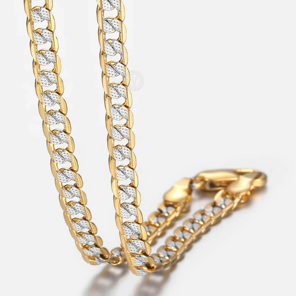 Davieslee 4mm Necklace for Men Women Curb Chain