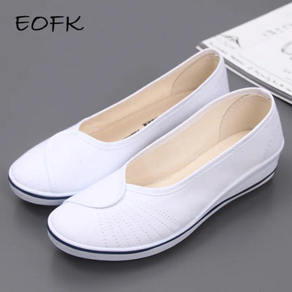 EOFK Women Loafers Soft Slip On Canvas Flats