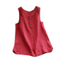 Womens Plus Size Sleeveless Cotton Linen Top Tunic