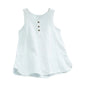 Womens Plus Size Sleeveless Cotton Linen Top Tunic
