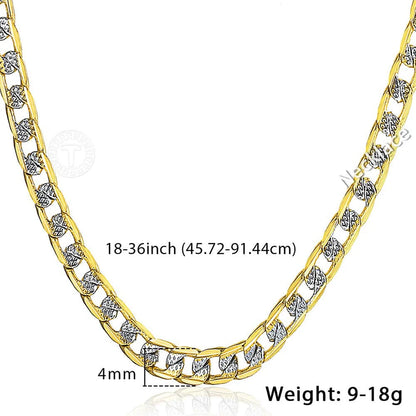 Davieslee 4mm Necklace for Men Women Curb Chain