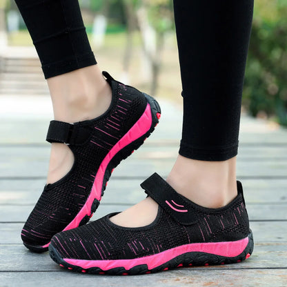 Summer Women Casual Flats Fabric Hoop & Loop Soft Comfy
