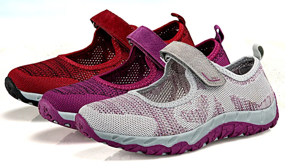 Summer Women Casual Flats Fabric Hoop & Loop Soft Comfy
