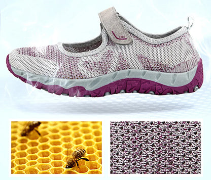 Summer Women Casual Flats Fabric Hoop & Loop Soft Comfy