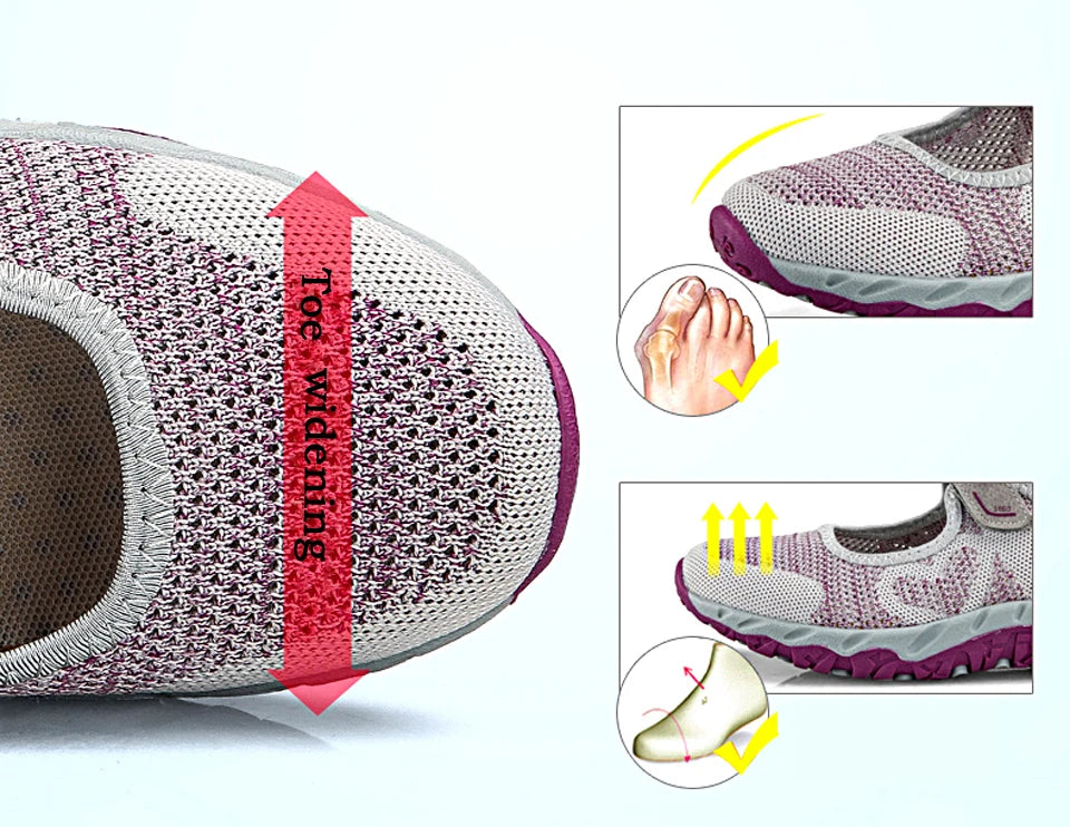 Summer Women Casual Flats Fabric Hoop & Loop Soft Comfy