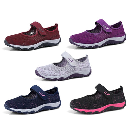 Summer Women Casual Flats Fabric Hoop & Loop Soft Comfy
