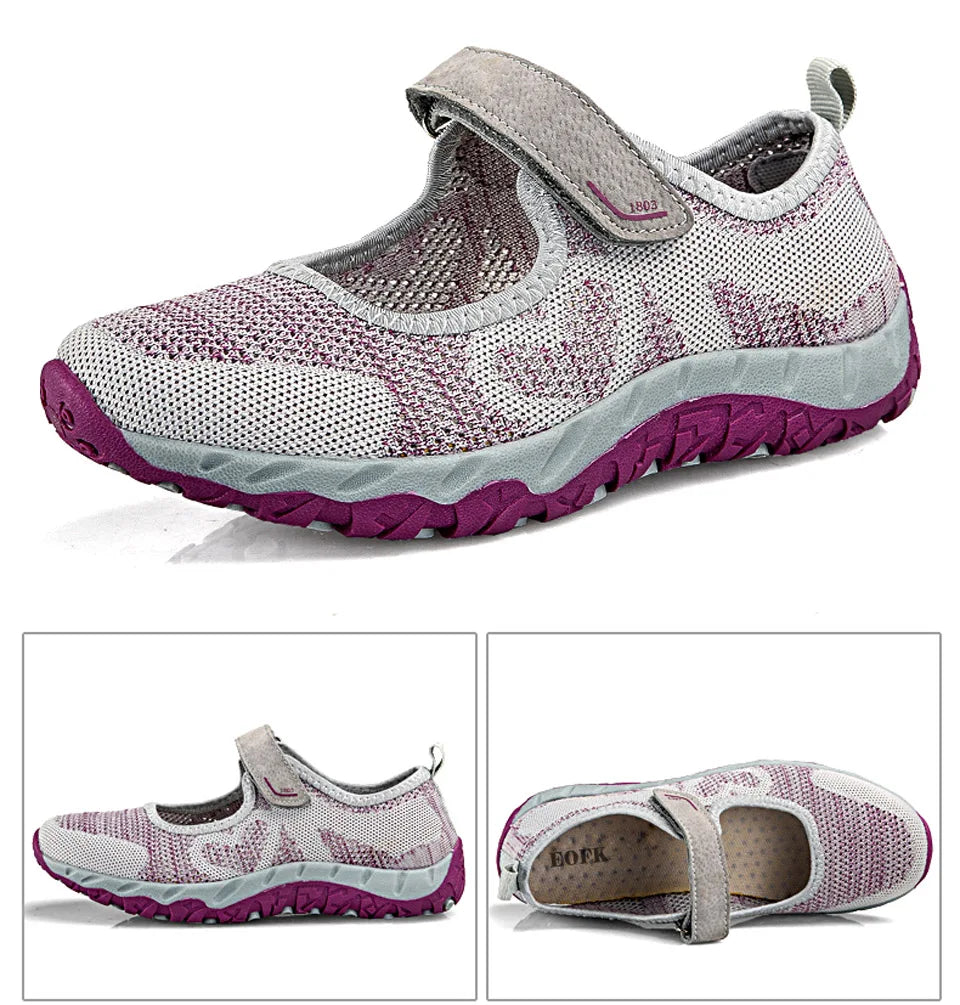 Summer Women Casual Flats Fabric Hoop & Loop Soft Comfy