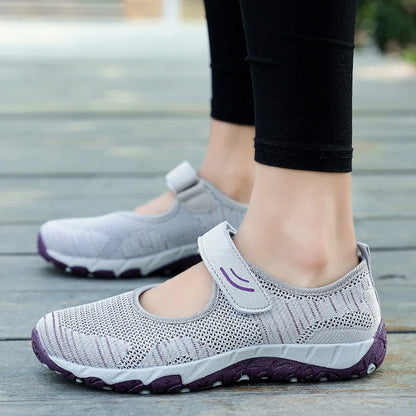 Summer Women Casual Flats Fabric Hoop & Loop Soft Comfy