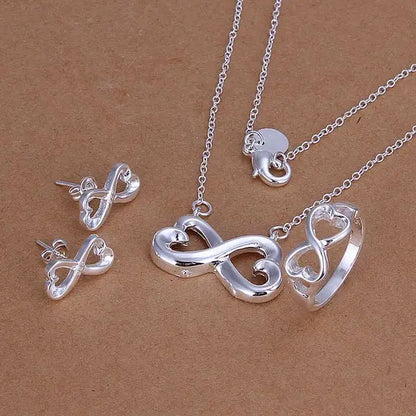 925 sterling Silver necklace bracelet Earrings jewelry set