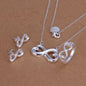 925 sterling Silver necklace bracelet Earrings jewelry set