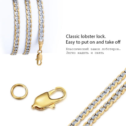 Davieslee 4mm Necklace for Men Women Curb Chain