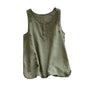 Womens Plus Size Sleeveless Cotton Linen Top Tunic