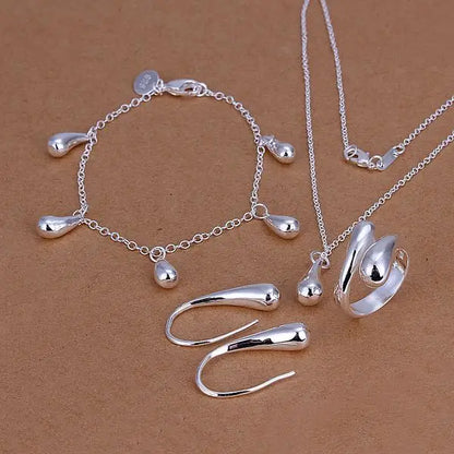 925 sterling Silver necklace bracelet Earrings jewelry set