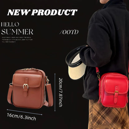 Leather Small Crossbody Cell Phone Bag & Adjustable Removable Strap