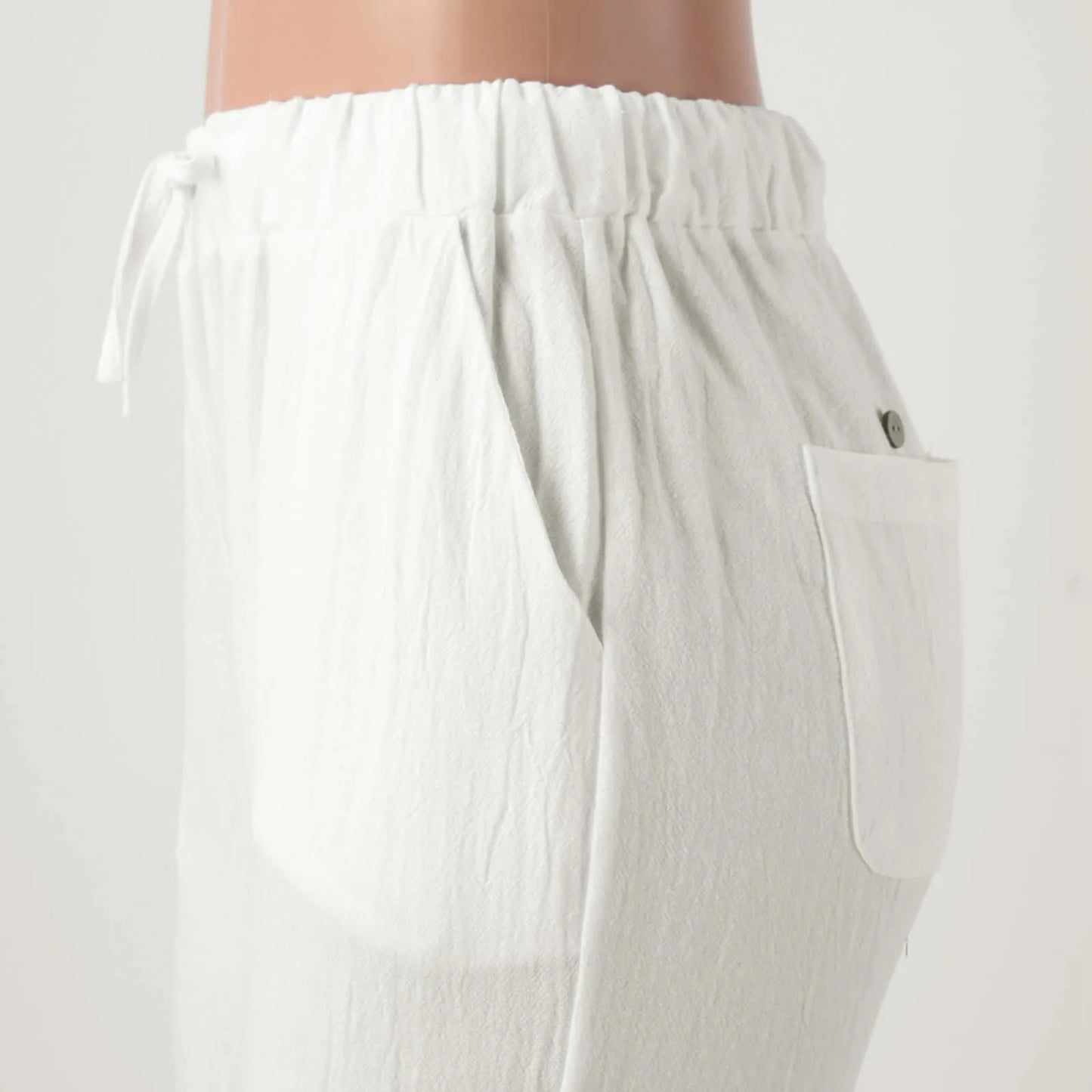 High Waist Casual Lace Spliced Pants Drawstring Pockets
