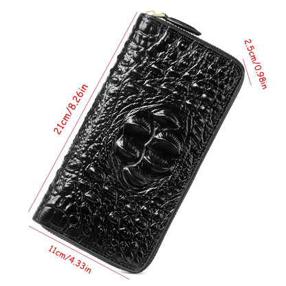 Fashion Women Crocodile Leather Wallet Large Capacity Credit Cards Holder Organizer Phone Clutch