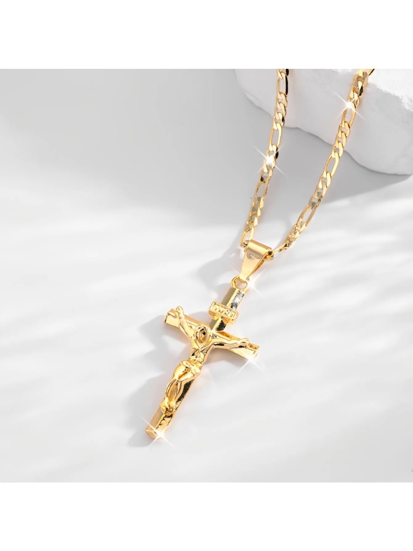 Cross Pendant Necklace Plated 14k Gold