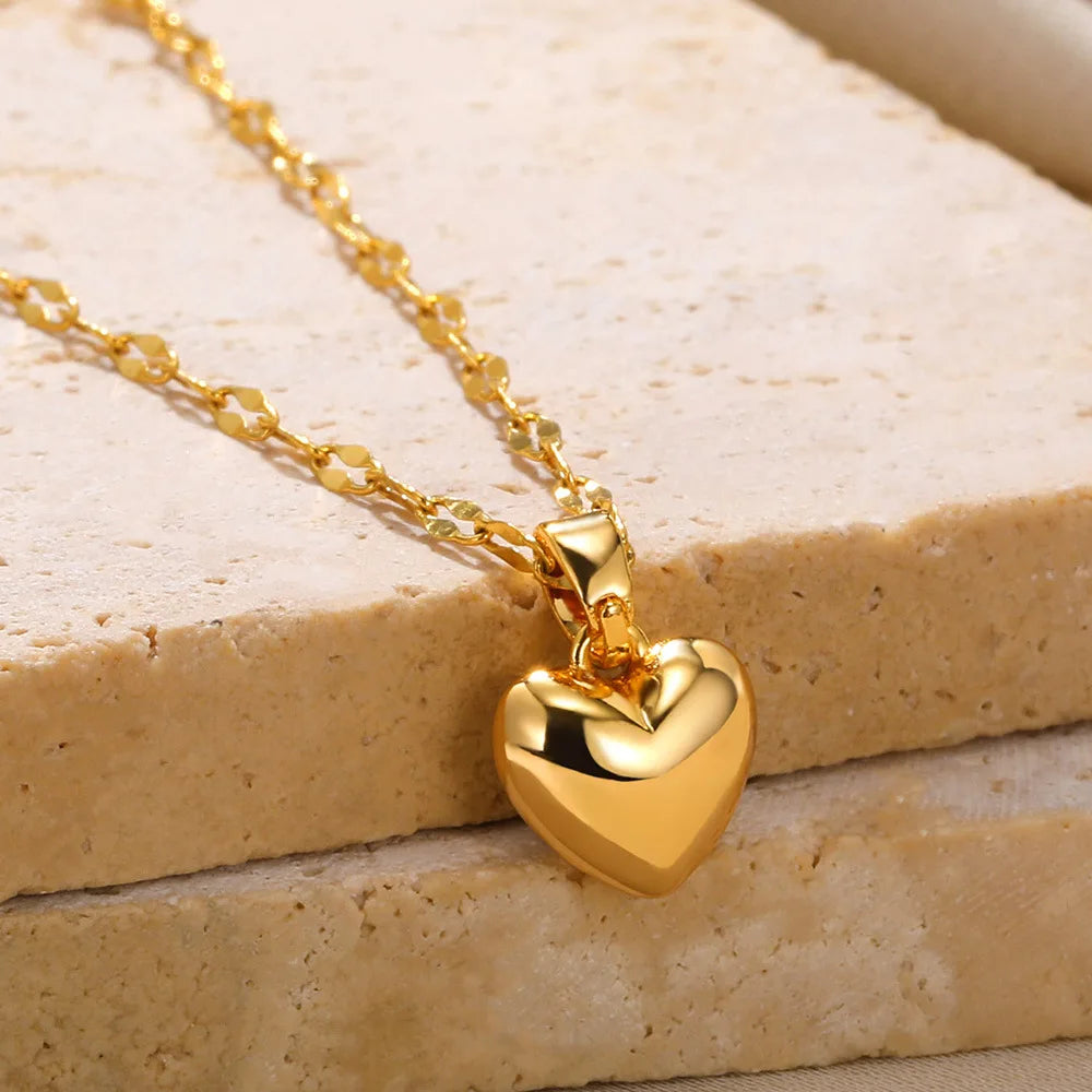 Stainless Steel Metal Heart Necklace