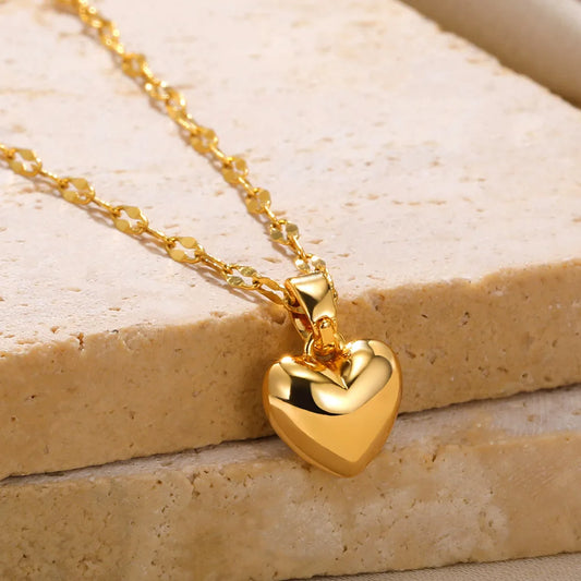Stainless Steel Metal Heart Necklace