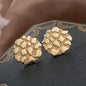 Natural Gold Nugget Stud Earrings  18K Gold Plated