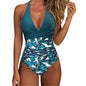 Tummy Control Swimsuit Cross Front Striped One Piece