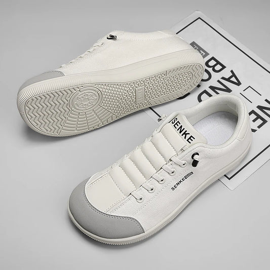 Womens Wide Toe Box Shoes Casual Comfortable Barefoot Slip On Loafers Zero Drop Leather Canvas