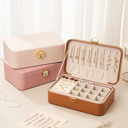 # PU Leather Big Jewelry Box  With Lock