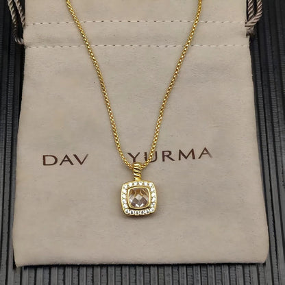 2025 New High-Quality Square Diamond Necklace and Earrings Set
