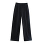 Willshela Women Fashion Solid Front Zipper Straight Pants High Waist Full Length