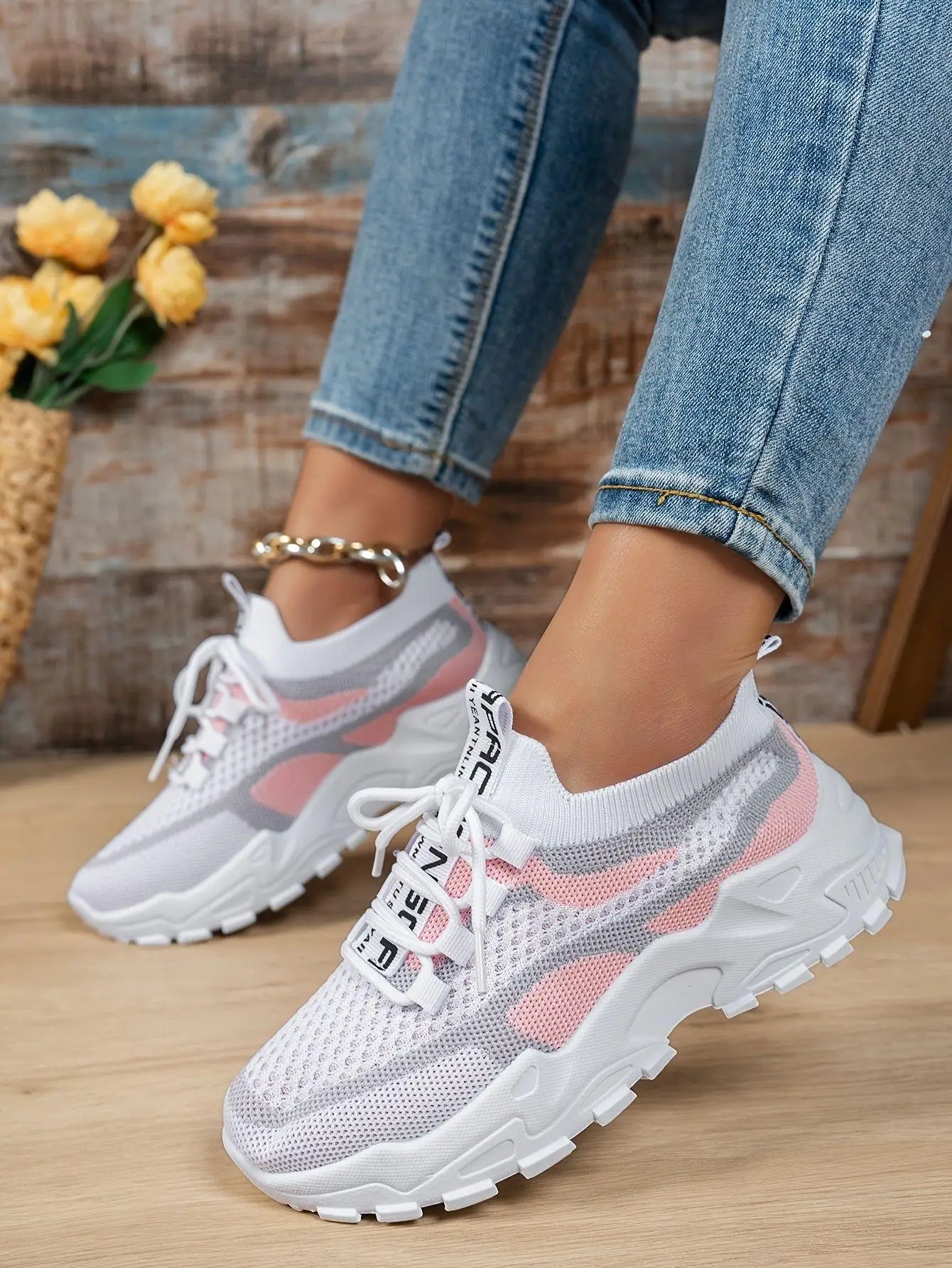 Chunky Sneakers Air Mesh Breathable Sports Shoe