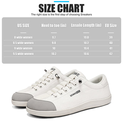 Womens Wide Toe Box Shoes Casual Comfortable Barefoot Slip On Loafers Zero Drop Leather Canvas