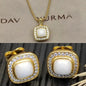 2025 New High-Quality Square Diamond Necklace and Earrings Set
